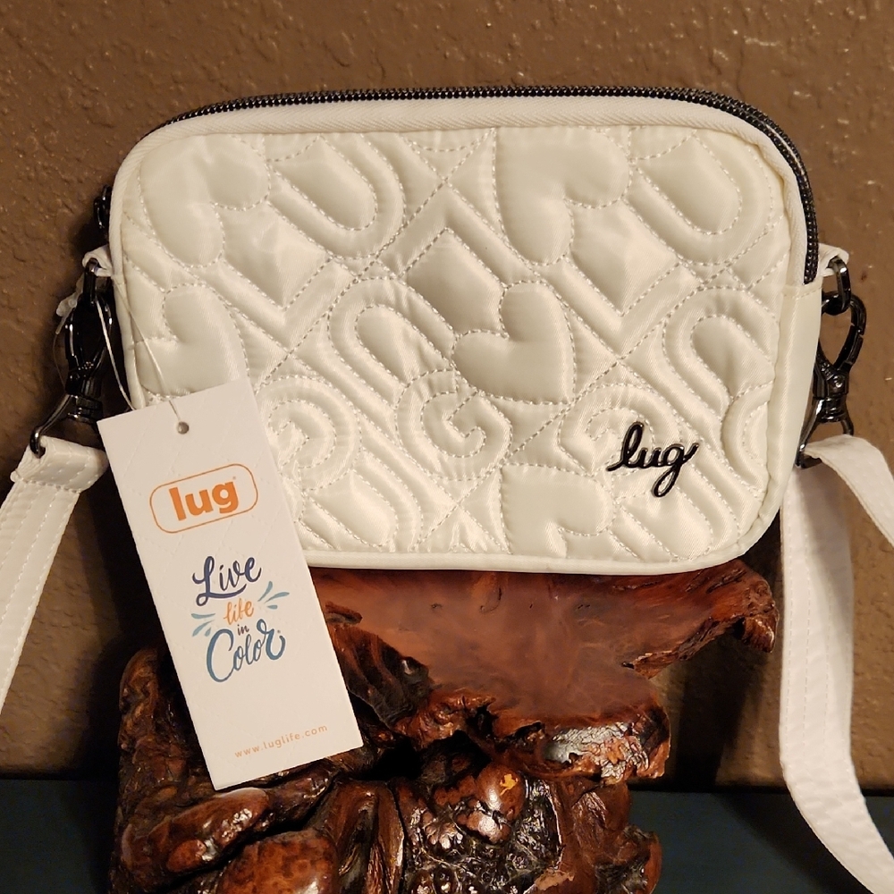 Lug NWT Quilted White Convertible Crossbody Bag